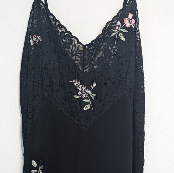Oscar De La Renta Pink Label Chemise Slip Dress in Black Floral Size Medium Rare - Picture 4 of 7